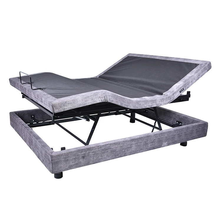 Okin Motor Modern Motorized Metal Electric Adjustable Height Bed Frame Remote Control