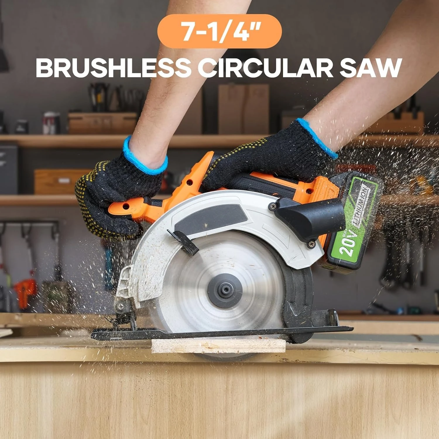 منشار دائري لاسلكي 20 فولت 7-1/4 بوصة، محرك بدون فرش يعمل بالبطارية 4.0 أمبير في الساعة، أقصى عمق القطع 2-7/10 بوصة (90 ° ) ، شعبية جديدة
