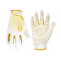 HANDLANDY Guantes de fútbol juveniles, guantes de fútbol americano juveniles con receptor ancho pegajoso, guantes de rugby de diseño clásico antideslizantes