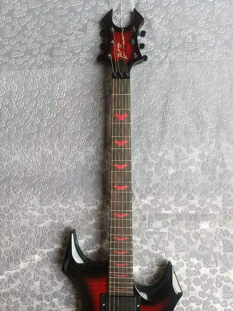 In stock B.O.C.RICH RED Flame Maple Top shaped electric guitar, active pickup, need more pictures Contact seller, fast shipping,