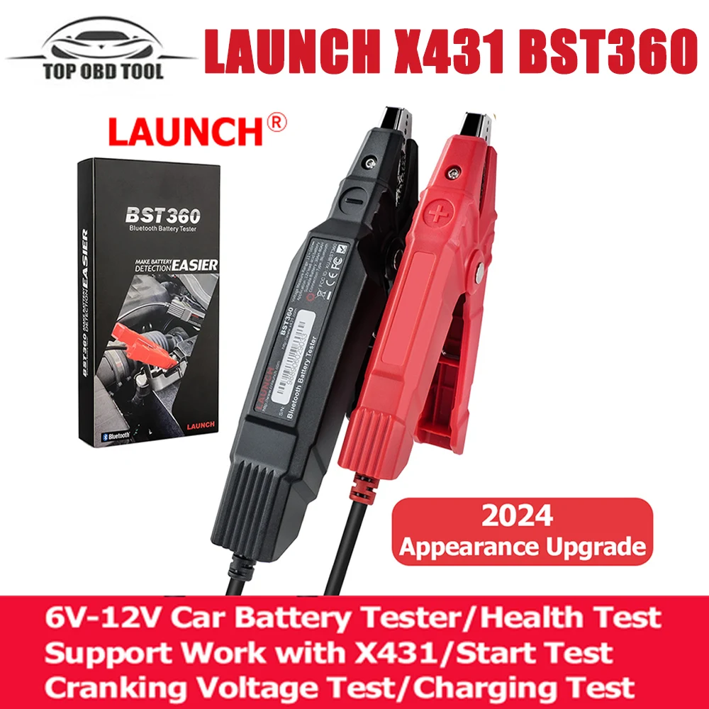 LAUNCH BST 360 Bluetooth Battery Tester 6V 12V Car Motorcycle Battery Analyzer Load Cranking Charging Diagnostic Tool PK BM550