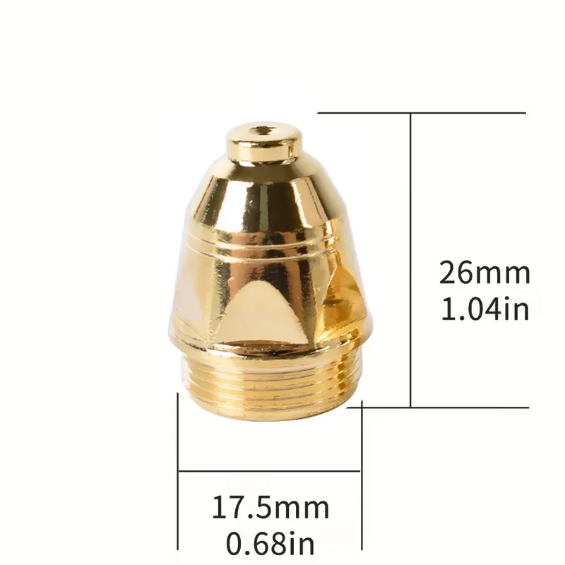 

P80 plasma cutting nozzle 1.5 gold LGK100 electrode cutting nozzle P80 plasma cutting nozzle 10PCS