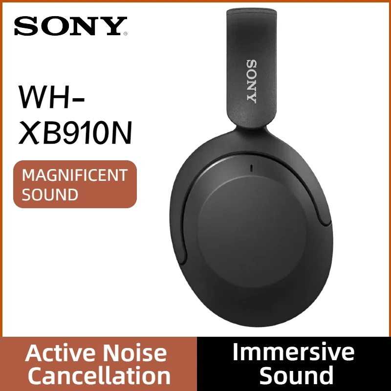 سماعات سوني WH XB910N اللاسلكية الجديدة المانعة للضوضاء فوق الأذن، جودة اتصال واضحة كريستالية، سماعات صوت ستيريو باس