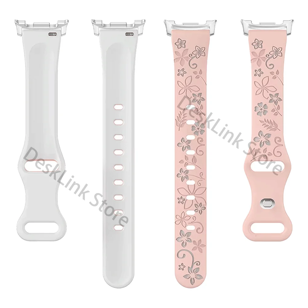 Samsung Galaxy Watch 8 40mm/44mm、8 Classic 46mm、Galaxy Watch Ultra 47mm対応 レディース シリコン彫刻ブレスレット/バンド