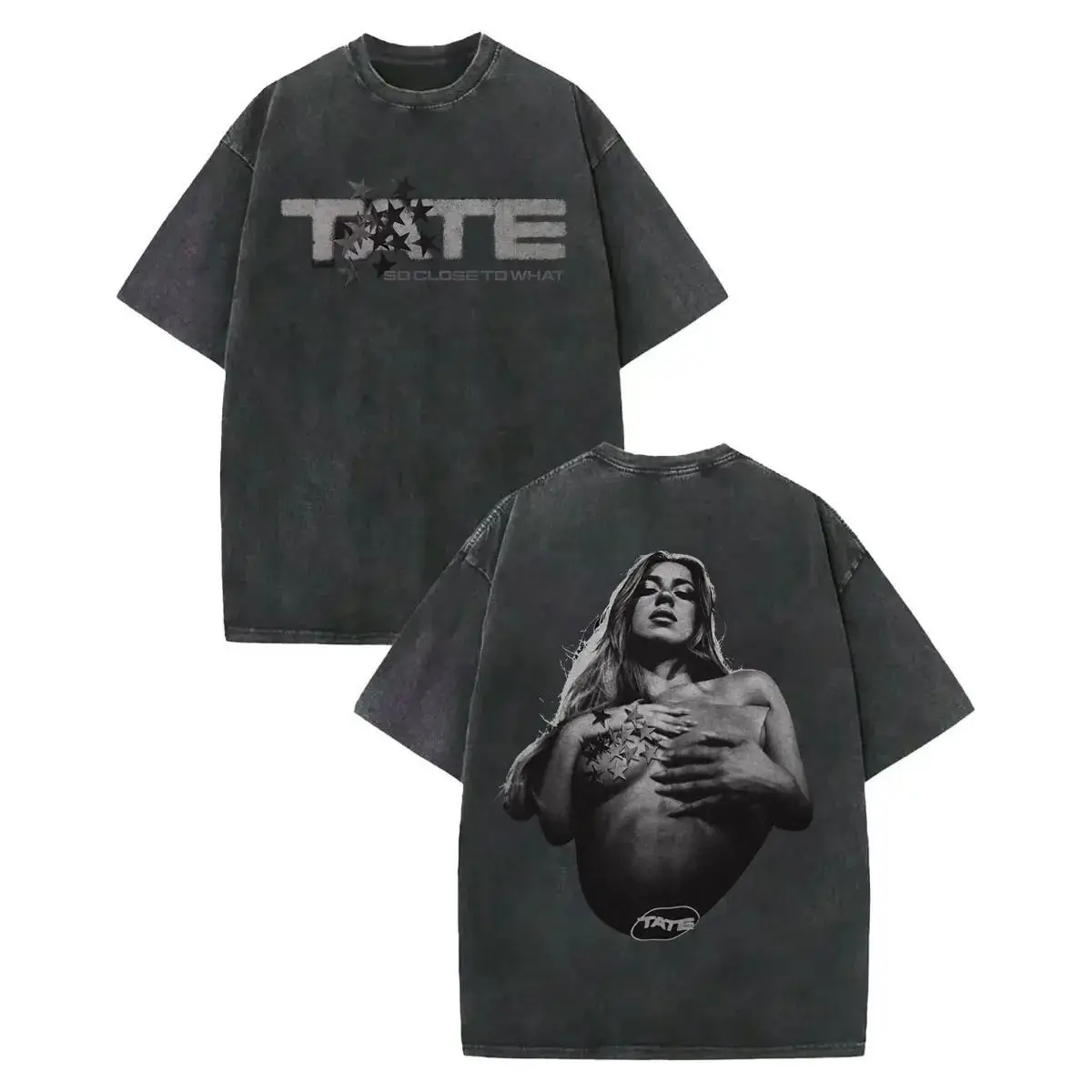 テイテ・マクレイ S レトロウォッシュ ホットTシャツ メンズ 2025 アルバム ルーズコットンTシャツ レディース T8 レーシングドライバー ブラックシリーズ