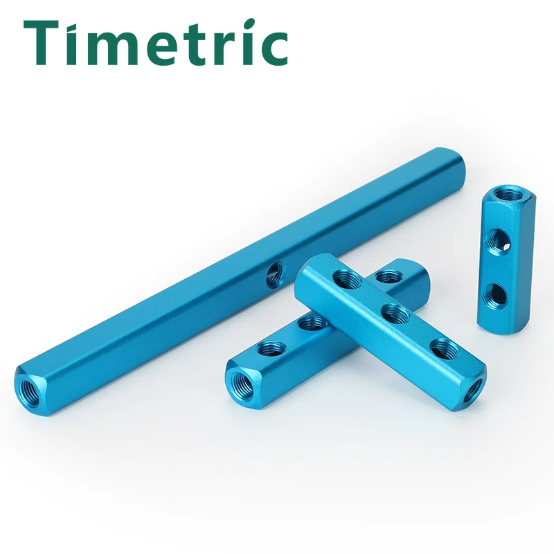 1/4" Internal Thread Pneumatic Distributor Connector Quick Connector Manifold Shunt Aluminum Block For Air Compressors
