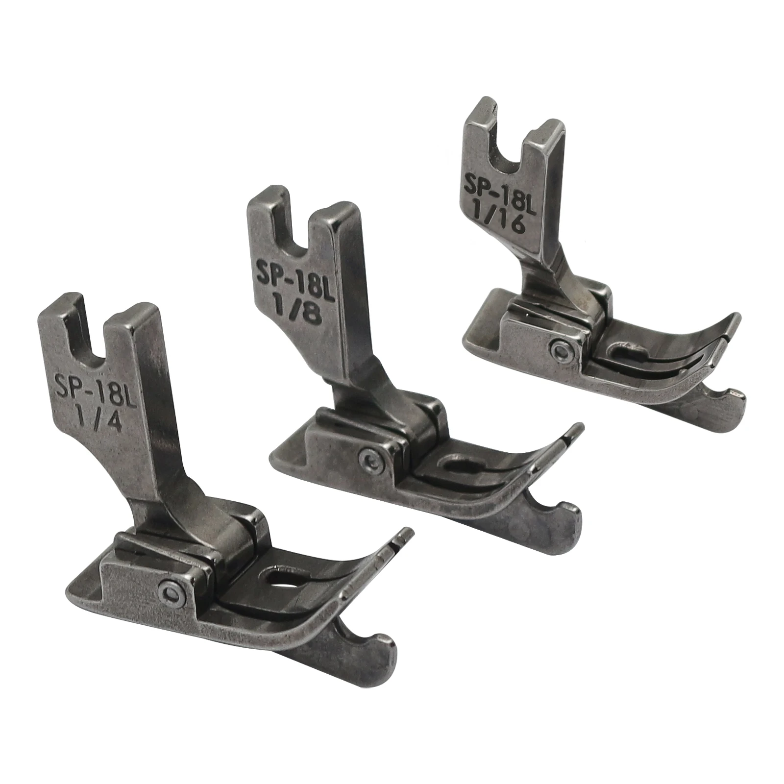 SP-18 (1/16''+1/8''+1/4'') Hinged Presser Foot With Right & Left Guide For Singer Brother Industrial Sewing Machines Accessories