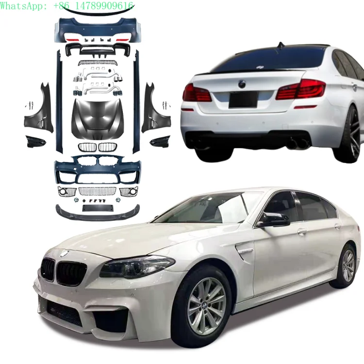 Side Skirts Bumper Body Kit for  F10 2012-2017 Upgrade to M4 Bumpers Grill Side Skirt Tail Throat Headlamp Auto Accessories