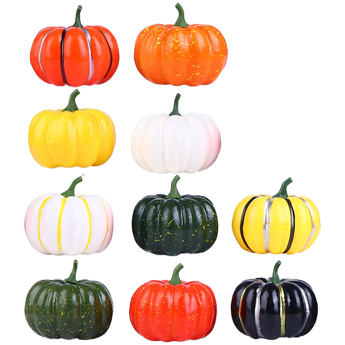 

10pcs Simulated Pumpkin Props Halloween Decor Fall Home Festive Pumpkins Delicate Ornaments Pumpkin Models Eco-Friendly
