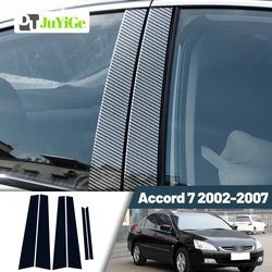 Glossy Black Carbon Fiber Window Door Deal B C Pillar Post Cover Sticker For Honda Accord 7 2002-2007 2003 2004 2005 2006