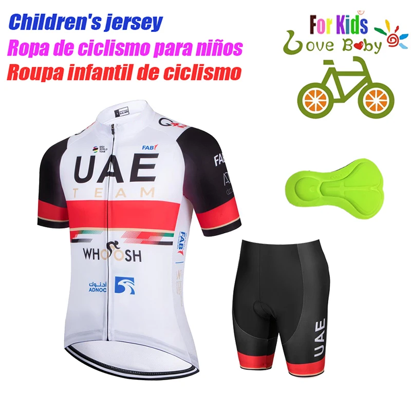 UAE 2022 New Kids Cycling Jerseys Set Summer Breathable Child Bike Cycling Clothes Boy Sport Bicycle Jersey Cycling Clothing