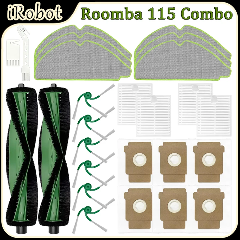 irobot-roomba-115-combo-ロボット掃除機用アクセサリー：メインブラシ、hepaフィルター、モップパッド、サイドブラシ、ダストバッグ、交換部品