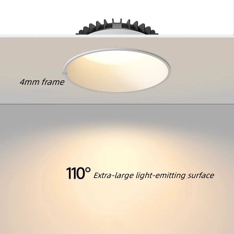 Panel LED regulable para empotrar, luz de techo redonda de 12W, 18W y 24W, CA de 110V -220V, 1 piezas