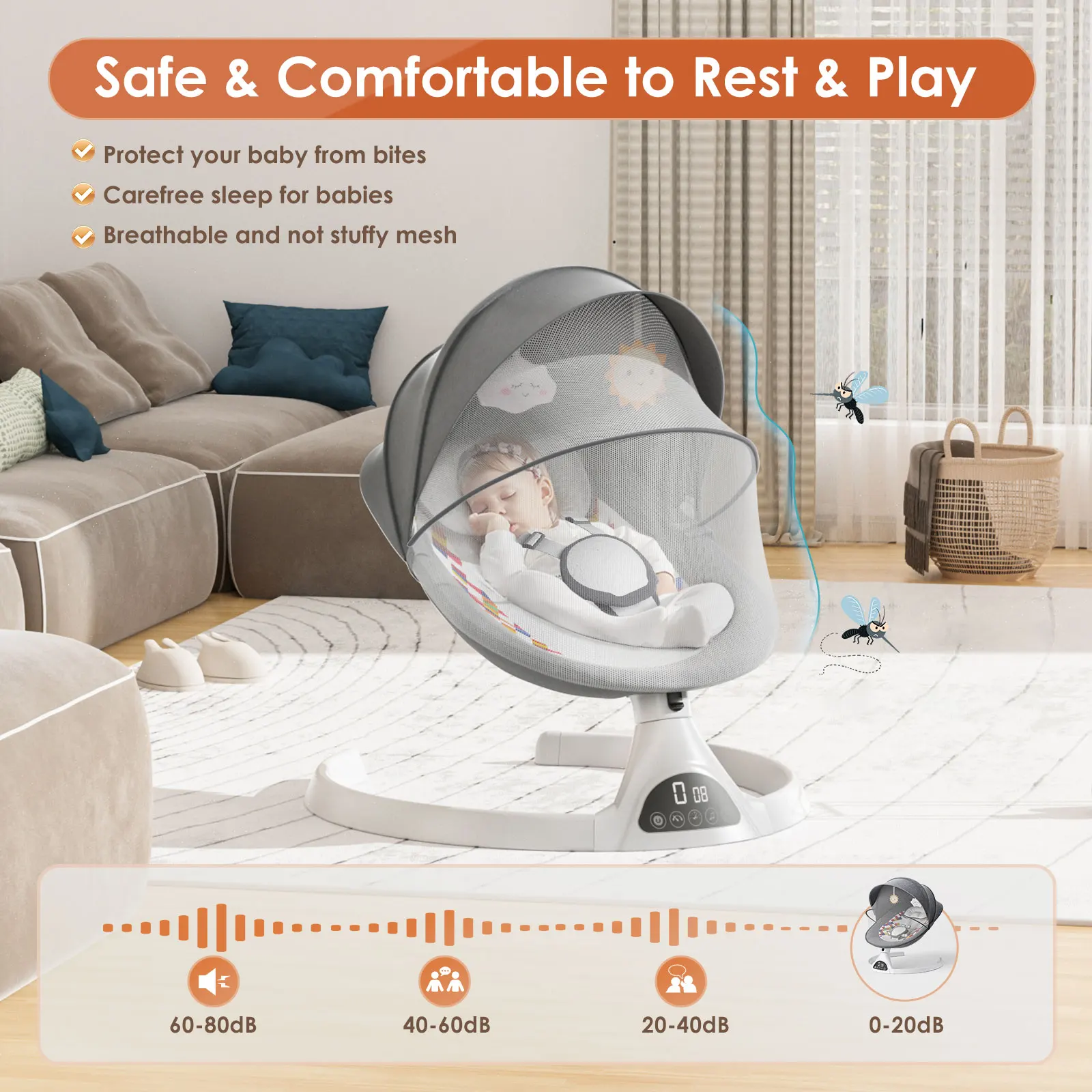 Schaukel Baby Bett Elektrische Luxus Elektrische Schaukel Shaker Liege Baby Auto Schaukel Stuhl Fünf-punkt Sitz Gürtel Mit Fernbedienung