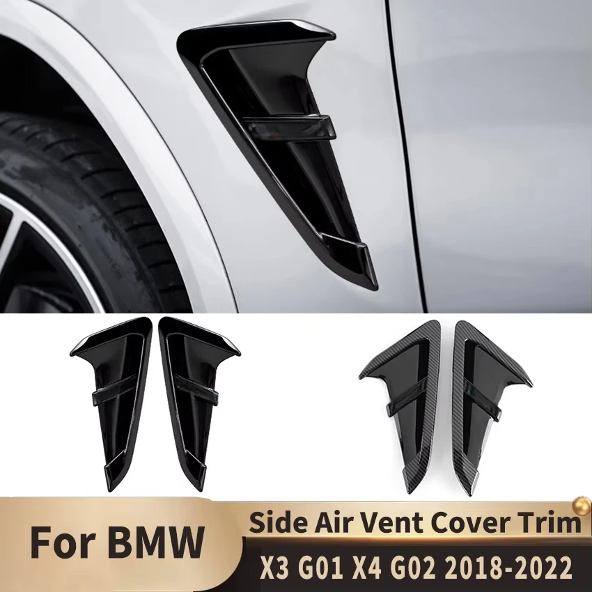 

2Pcs/set ABS Car Front Fender Side Air Vent Cover Trim Car-styling for BMW X3 G01 Accessories X4 G02 Body Kit Shark Gills