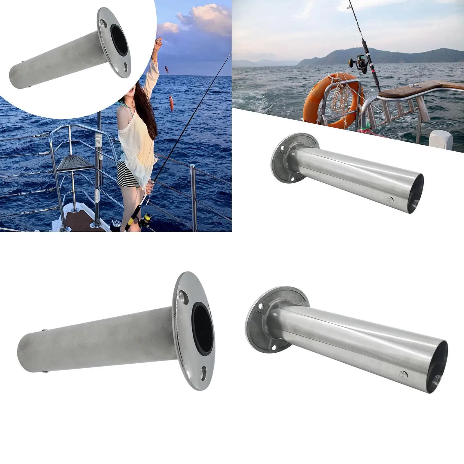 

Fishing Rod Holder, 90 Degree, Easy to Clean, Fishing Accessories, Marine Hardware, Straight Gunnel Mount Flush Mount