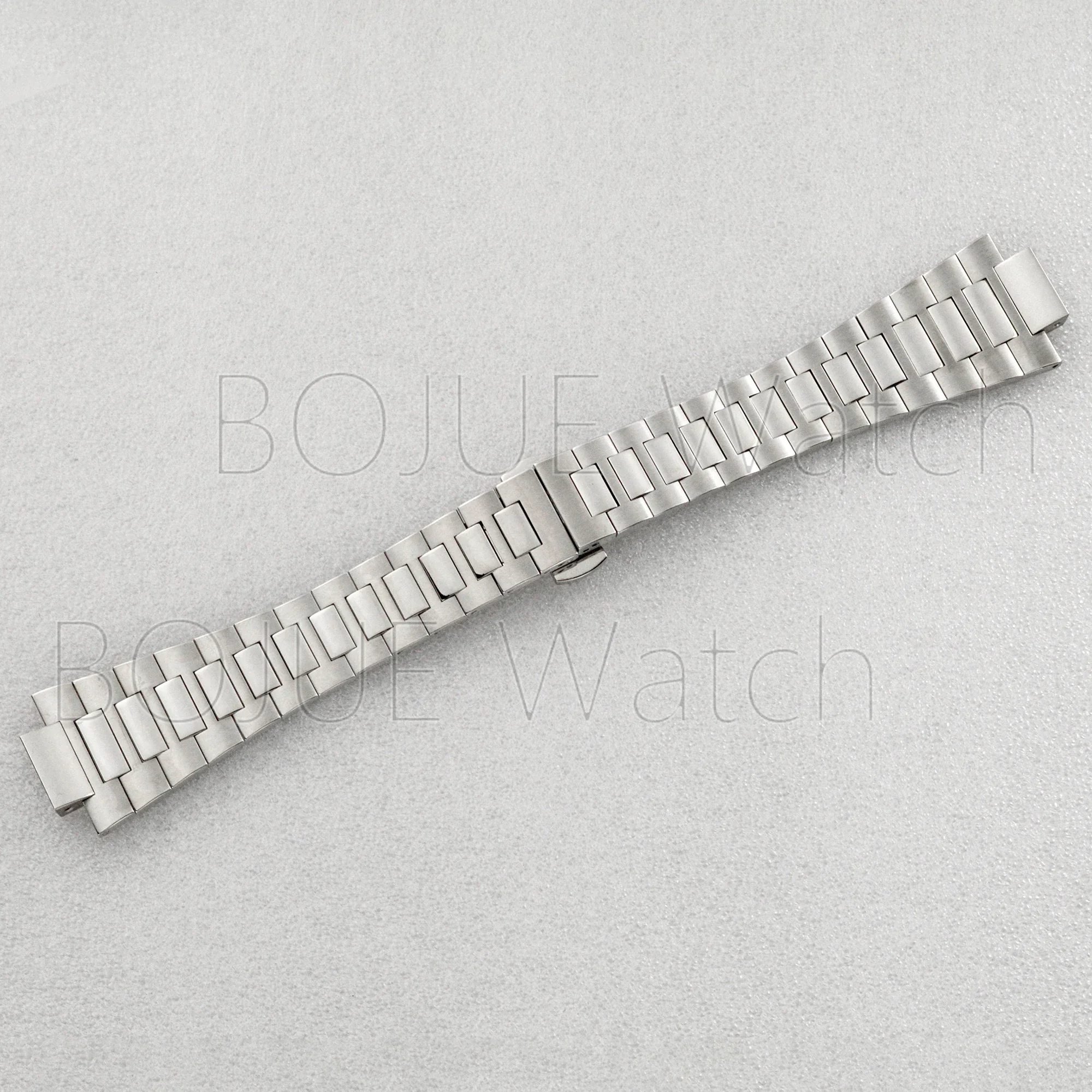 Silver Solid stainless Steel Watch Strap with Butterfly Buckle for Nautilus NH35 NH36 Automatic Mechanical  Movement