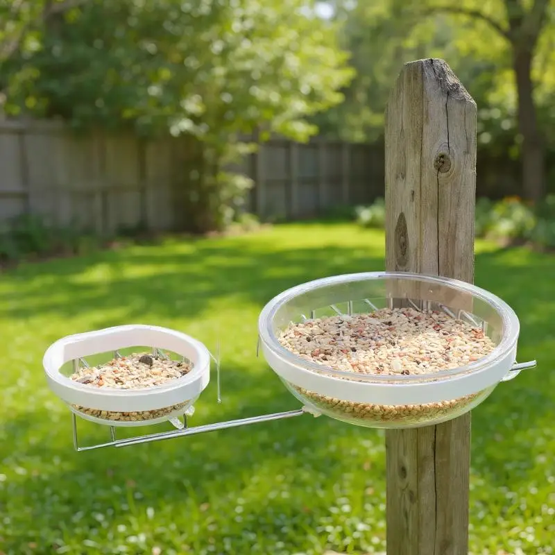 Bird Feeding Bowl Detachable Transparent Bowl Plastic Food Cup For Cage Convenient Hanging Seed Water Feeder For Parrots