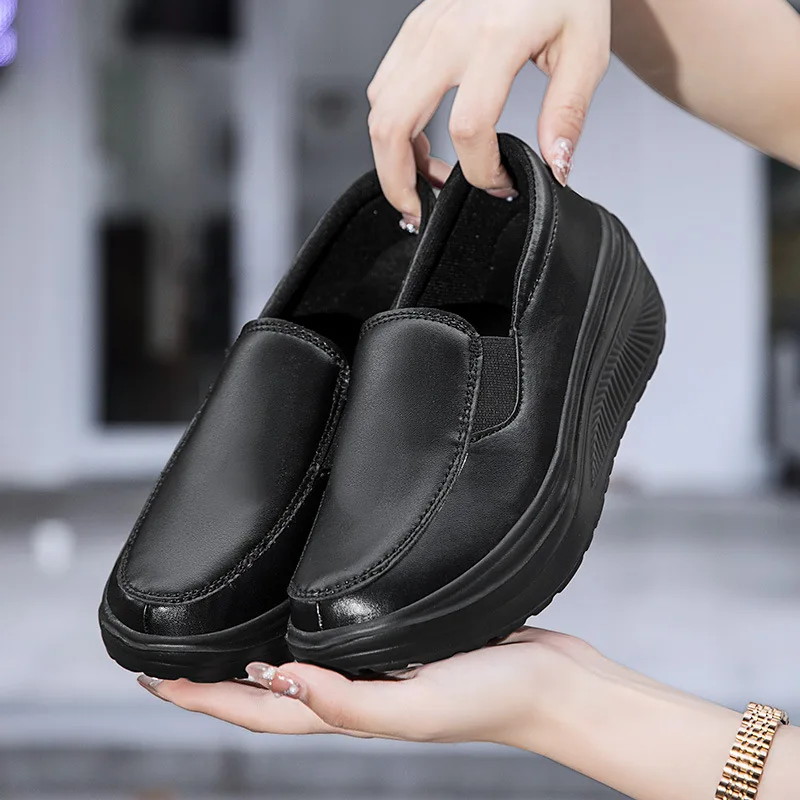 Women Wedge Platform Sneakers Cushion Slip on Women Shoes Woman  Shoes Women Soft Outdoor Non-slip Shock Absorber Rocking Shoes