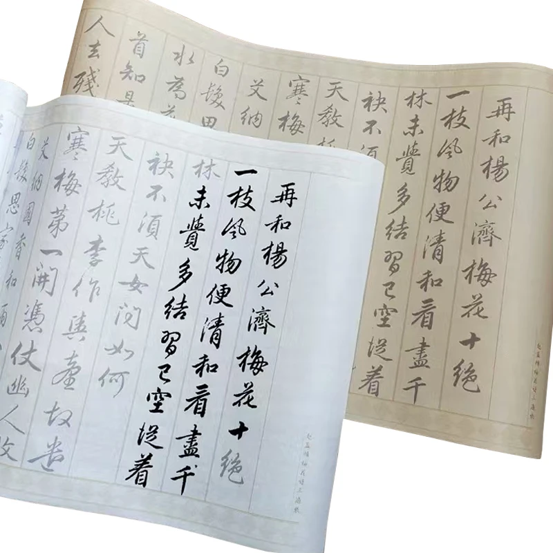 Тетрадь Zhao Mengfu Running Script — бумага 6 м Сюань, поэзия цветов сливы, набор кистей для 3 тренировок