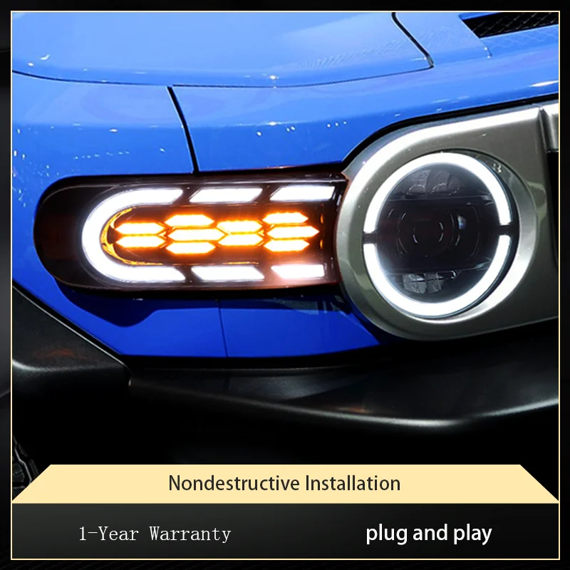 Car Styling For Toyota 2007-2020 FJ Cruiser Front Lamp DRL Headlight Dynamic Turn Signal LED Projector Lens Auto Accessories