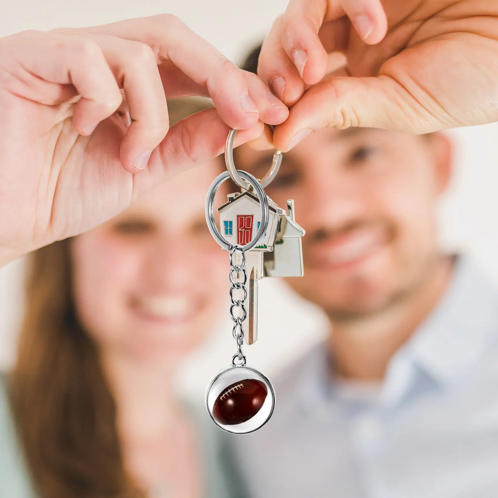 

Брелок-подвеска в форме оливки, 1 шт., спортивная тематика, декоративный аксессуар для сумки, для ключей от машины, ключей от дома, портативный