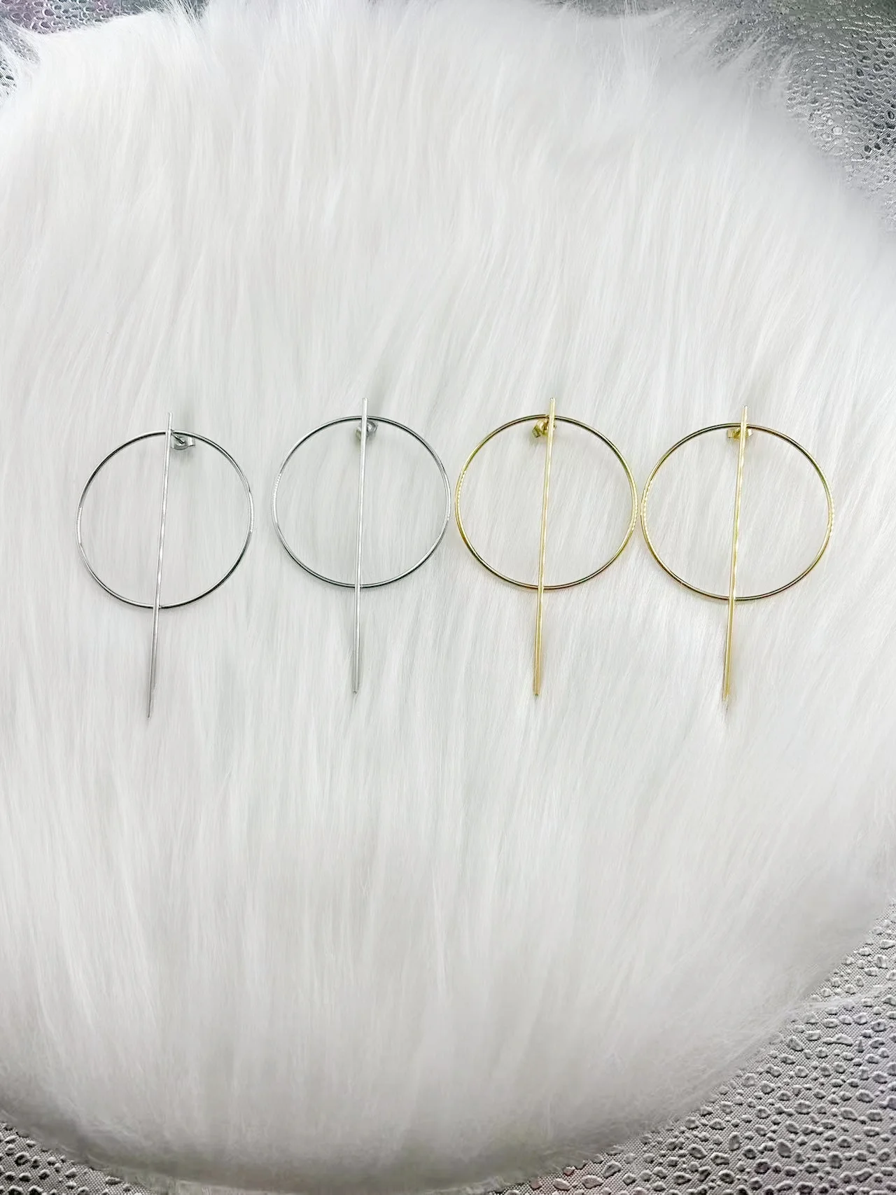 WOUWU Brincos de aço inoxidável, acessórios de joias, moda vintage feminina, grande declaração geométrica, gota de metal na moda