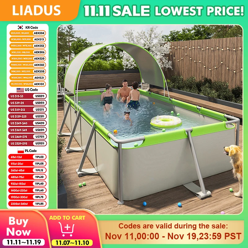 

Summer Swimming Pool Inflatable Large Pools For Family With Slide Inflatable Toys Water Game Outdoor Games Baby Pool Backyard