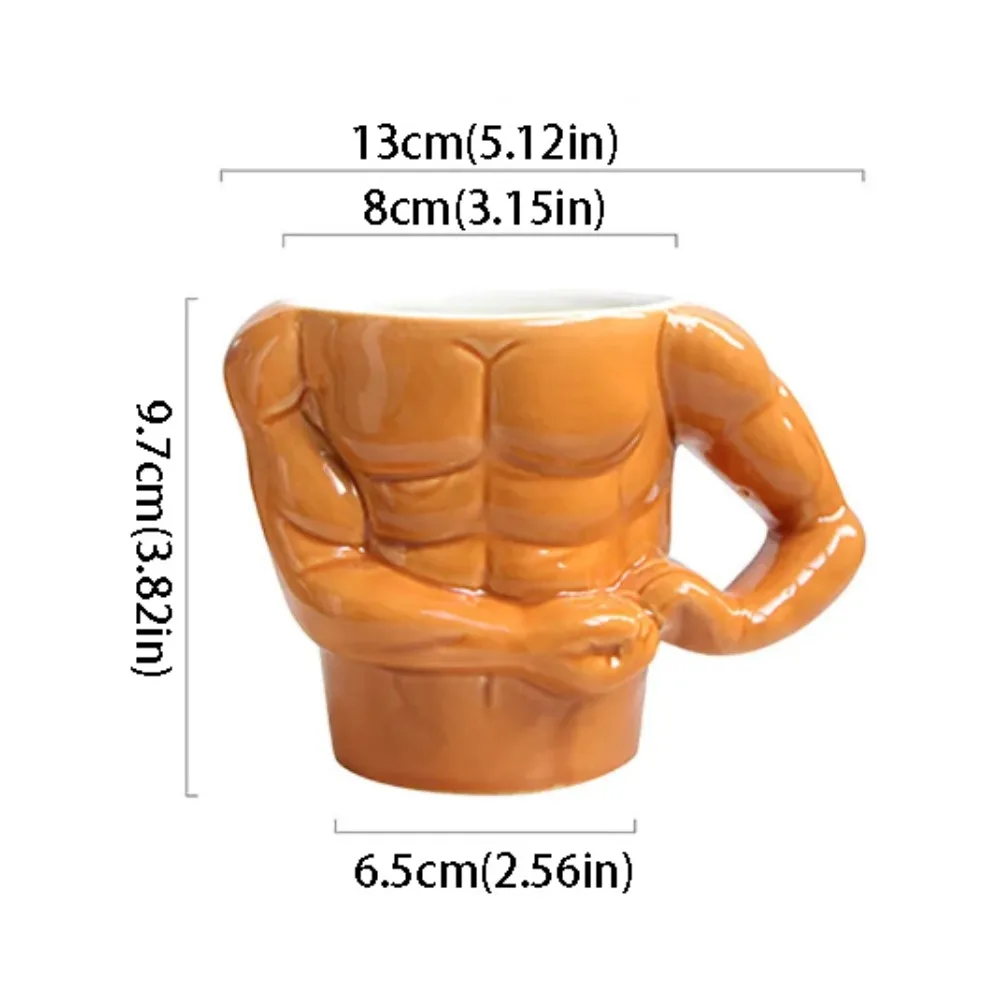 

With Handle Ceramic Pectorales Mugs Gift Box Funny Design Funny Gift Mugs Ceramic Material Creative Shape Muscle Man Mug
