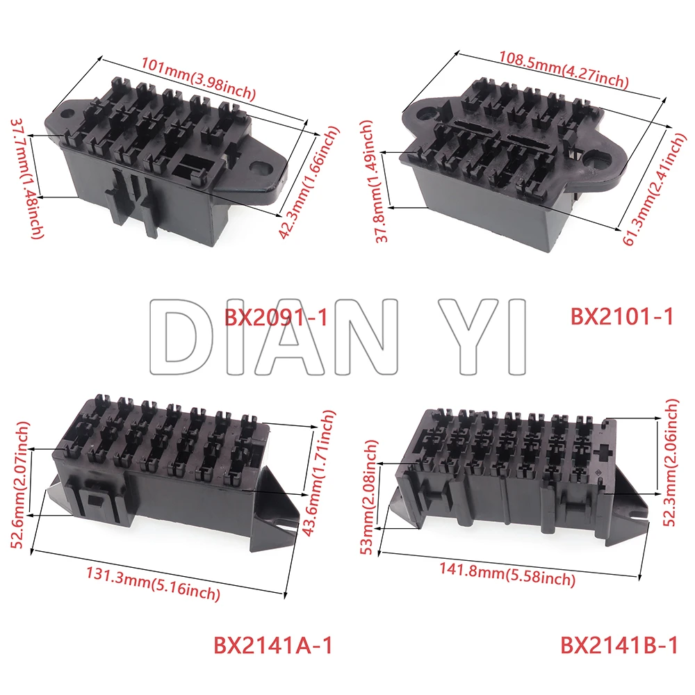 1 Set 9/10/14 Way AC Assembly Standard Car Fuse Holder Block with Terminal Black Medium Multiway Blade Type Fuse Box Assembly