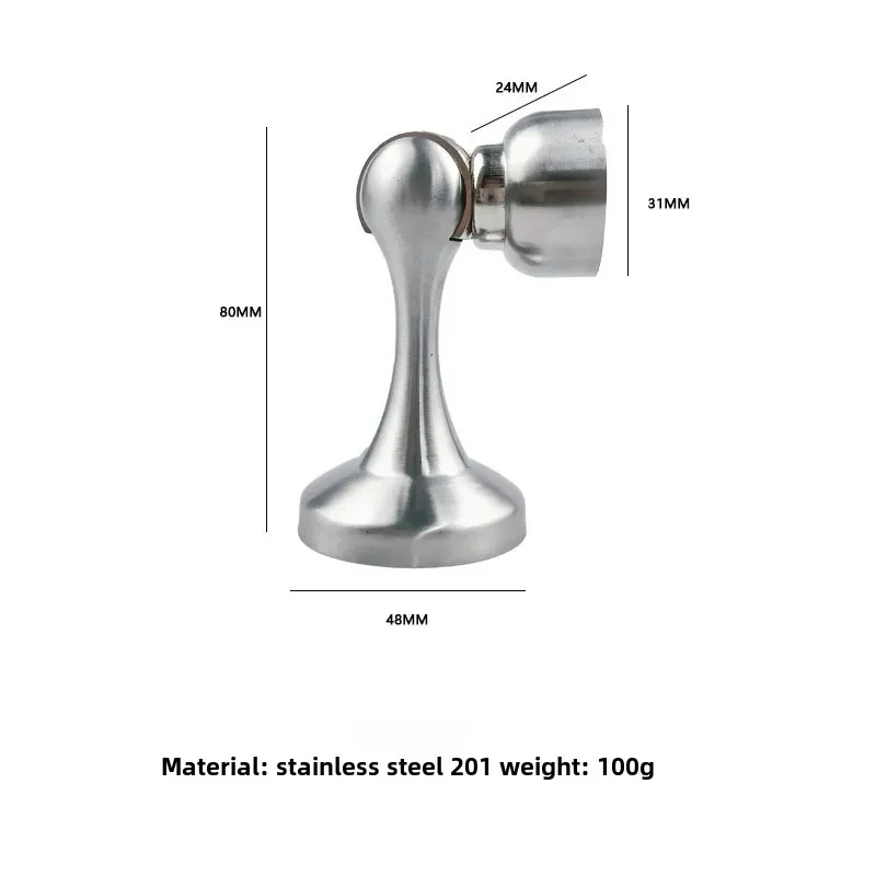 Stainless Steel Thickened Non Perforated Strong Magnetic Household Bedroom Floor Suction Silent Anti-collision Door Stopper