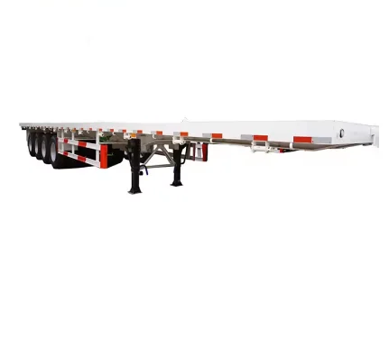 Lightweight Flat Deck Semi Trailer Anti Slip Floor Stable Suspension System for Construction Machinery and Steel Transport view 6