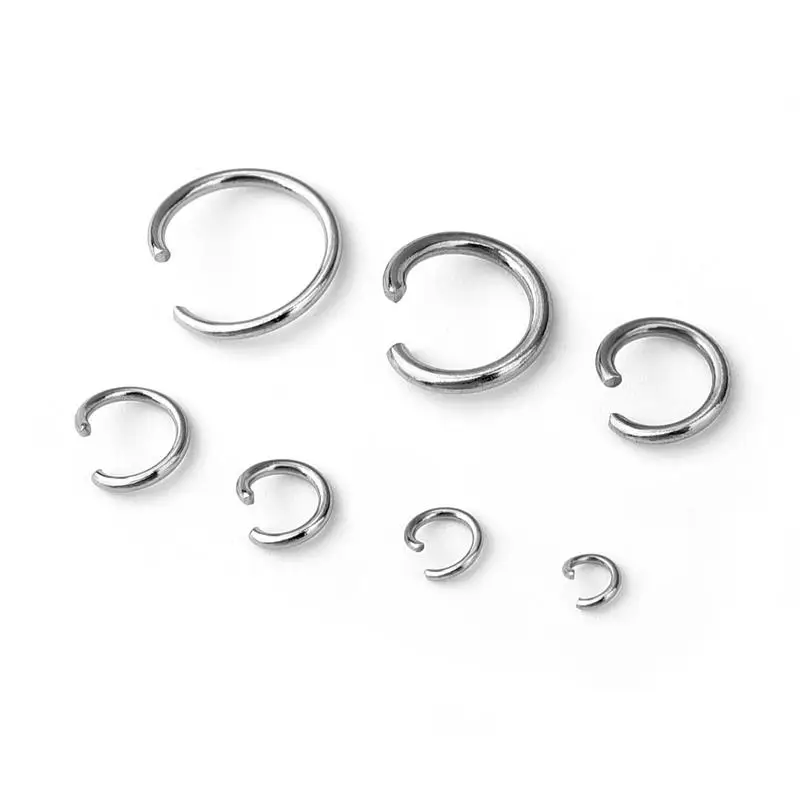 200pcs/lot 3/4/5/6/7/8/10mm Stainless Steel Open Jump Rings DIY Jewelry Making Findings Open Single Loops Split Rings Connectors