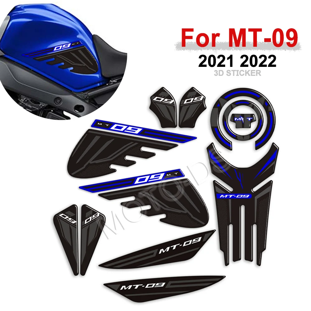 

MT09 мотоциклетный комплект накладок на топливный бак, наколенники, декоративные наклейки ﻿ Для Yamaha MT 09 FZ SP MT-09 2021 2022