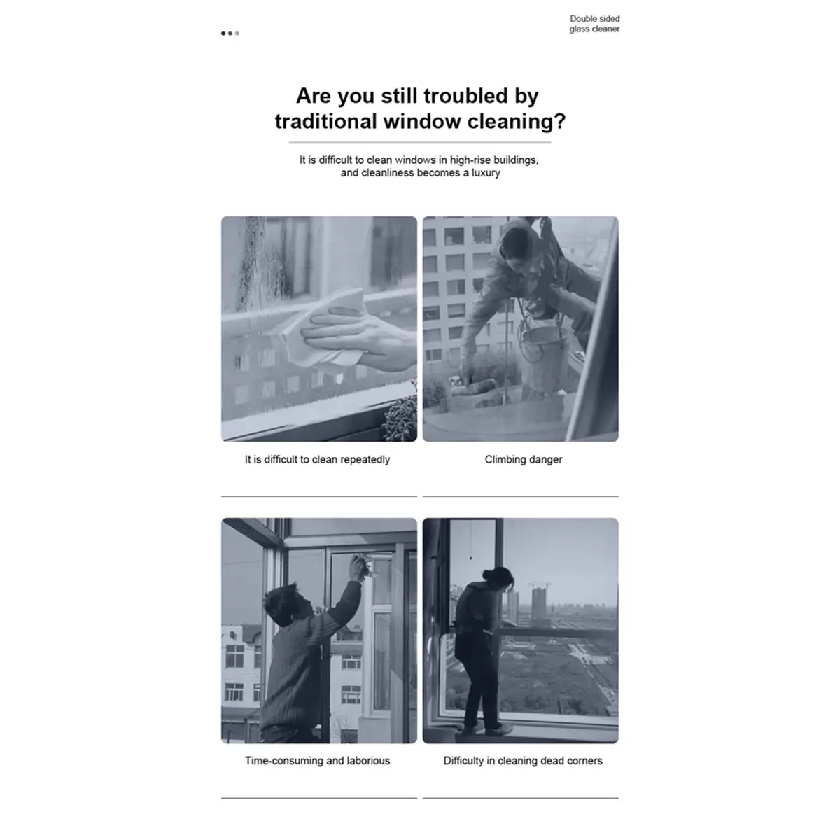 

Бытовой двухслойный очиститель окон, двухсторонний магнитный инструмент для очистки стекла для высотных зданий