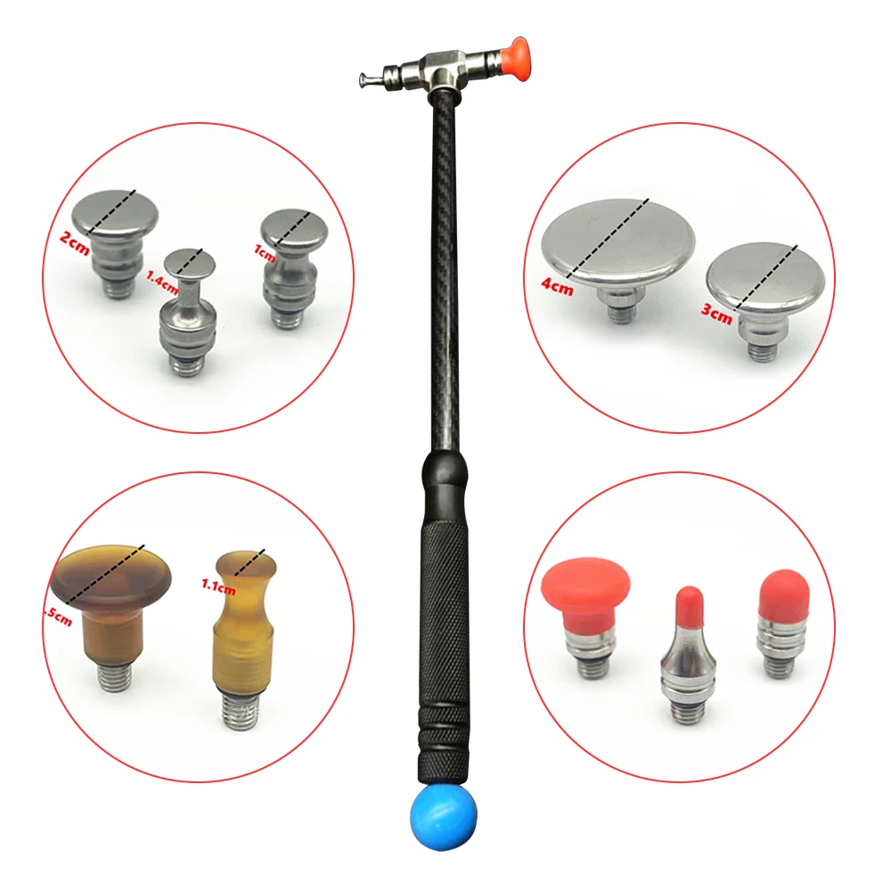 Car Dent Repair Hammer Body Repair Percussion Leveling Hammer Replaceable Removal Repair Kit Auto Body Dent Tool Stainless Steel