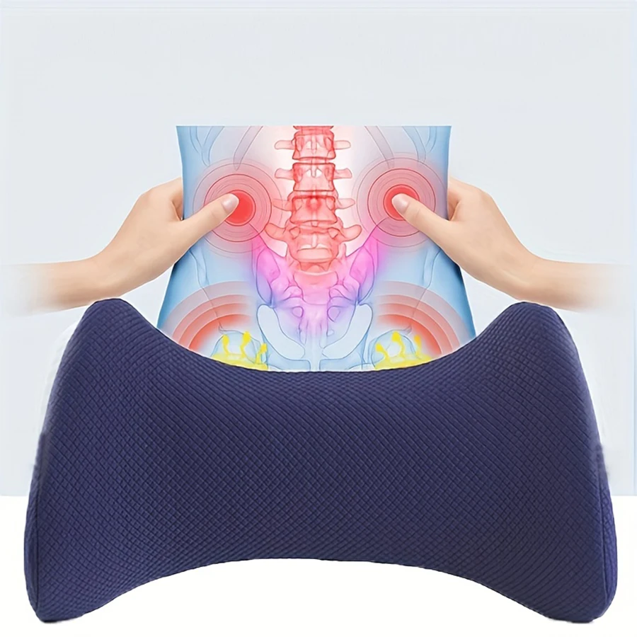 1pc Lumbar Support Pillow For Sleeping, Bed Waist Support Cushion Pregnant Woman Hip Knee Spine Alignment Sciatic Nerve Relax