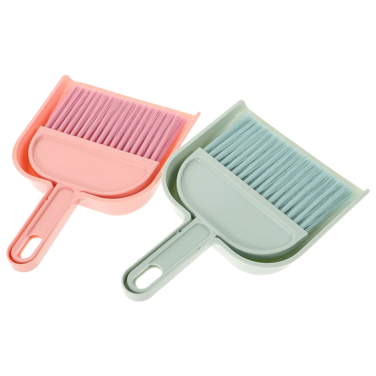 2 Sets Blue and Pink Cleaning Tools Household Supplies Cage Cleaner Table Car Mini Broom Dustpan Utensils