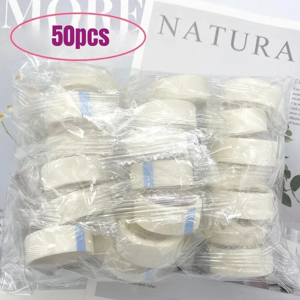 10/20/30/50 Rotoli di Nastro di Carta per Estensione Ciglia Rotolo di Nastro Adesivo in Tessuto Non Tessuto Poroso per Patch per Ciglia Finte