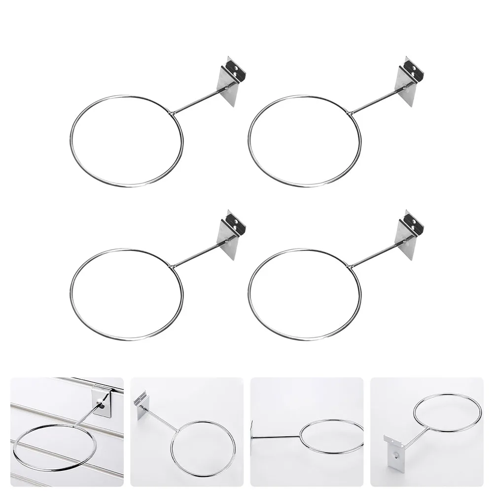 

4 Pcs Football Holder Trough Plate Rack Basketball Balls Display Racks Volleyball Stand Iron