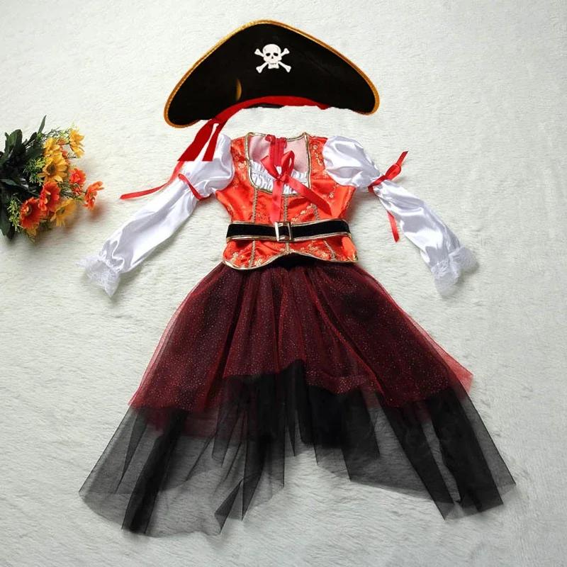 Nowy prezent na Halloween i Boże Narodzenie Kostiumy piratów Dziewczyny Impreza Kostium Cosplay dla dzieci Ubrania dla dzieci Przedszkole