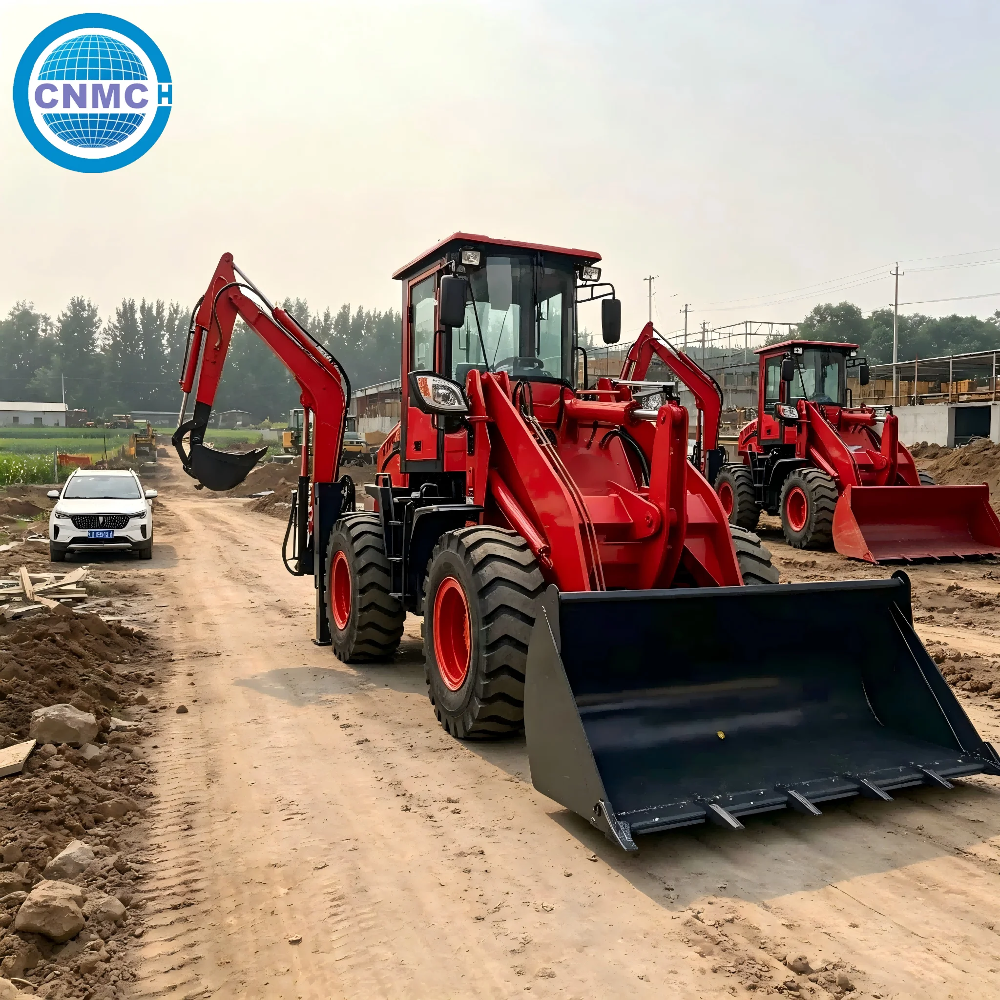 

CN10-80 H-frame leg 4x4 Wheel Excavator Loader 6 Ton Backhoe Excavator Digger Two-End Operation EPA CE Certified Garden Farm Use
