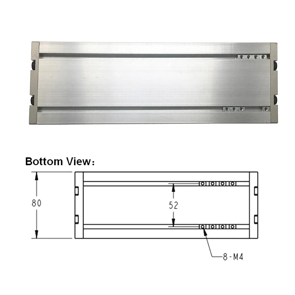 Imagem -05 - Módulo Totalmente Fechado 80 mm Largura Cnc Capa de Poeira Mesa Deslizante Estágio 100600 mm Curso para Nema 23 Stepper Moto60 Servo Motor