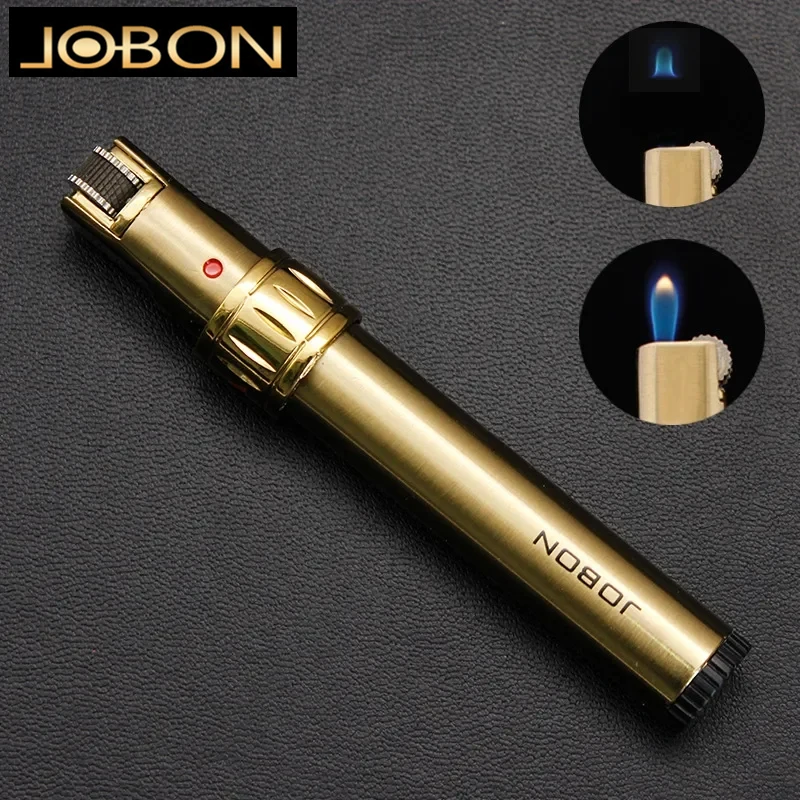 JOBON Metal Grinding Wheel Lighter Windproof Jet Flame Butane Gas Lock Flame Rotary Switch Lighter Men\'s Smoking Small Tool