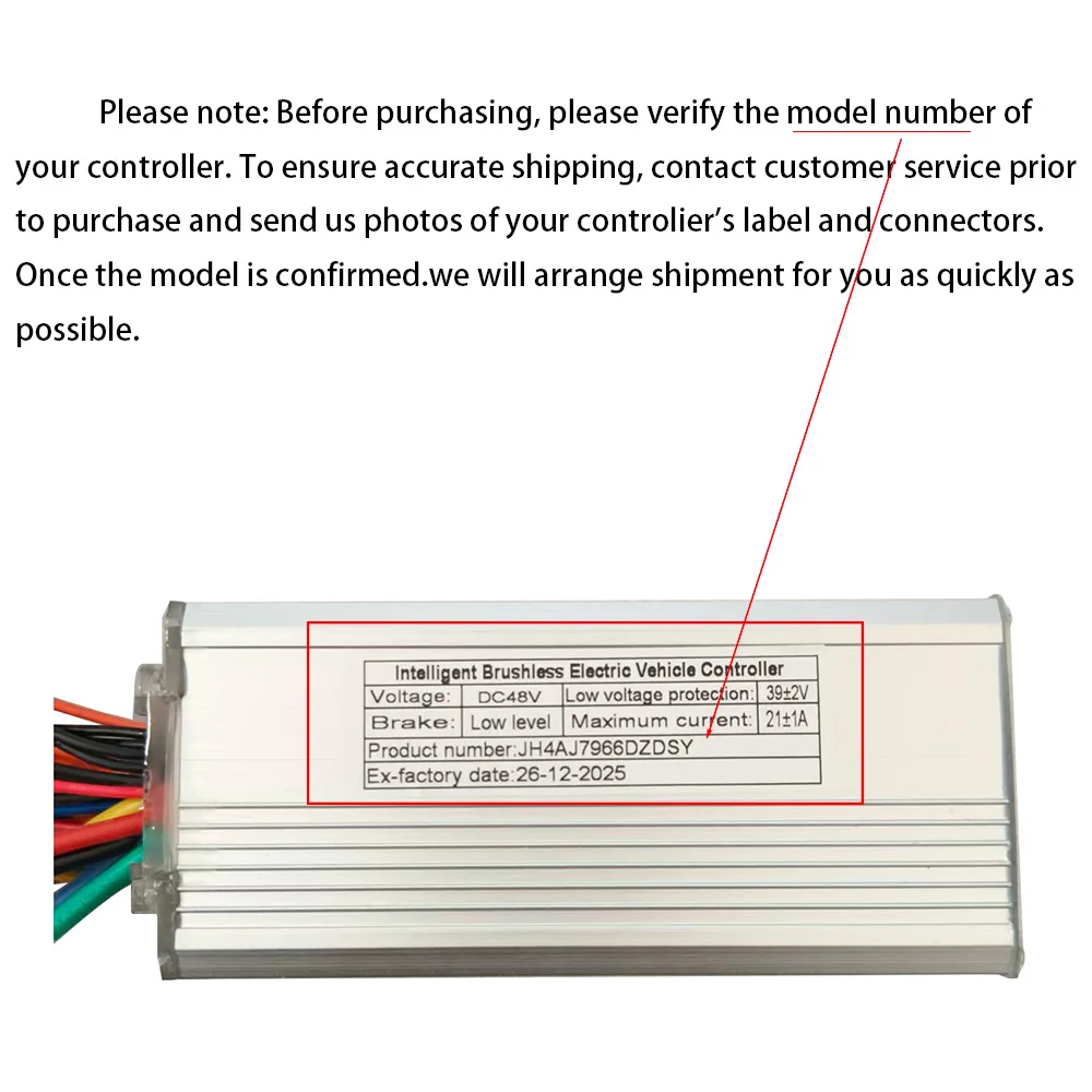 E-Bike Bürstenloser Motorcontroller JH4AJ7966DZDSY 48V 21A für Elektroroller Fatbike MTB Zubehör Geschwindigkeitsregler – Detail 1