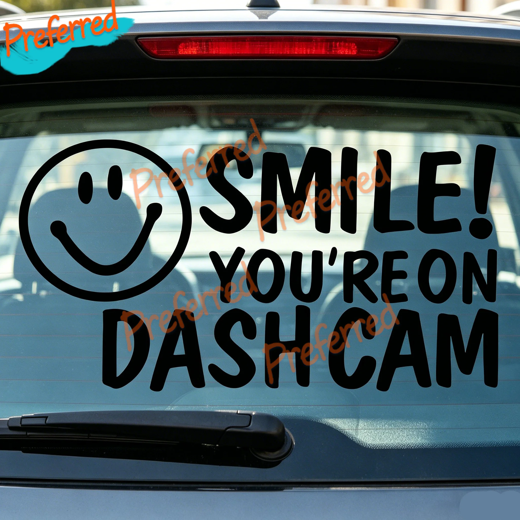 1x SMILE YOU'RE ON DASH CAM VINYL STICKER Car Sticker Bumper Novelty Sign Customizable in Any Sticker Size -No Background