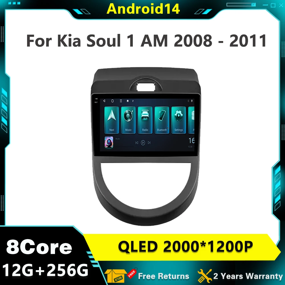 

Android Car Radio 14 For Kia Soul 1 AM 2008 - 2011 Multimedia Video Player Navigation GPS 5G WIFI Carplay Auto QLED 7862 CPU DSP