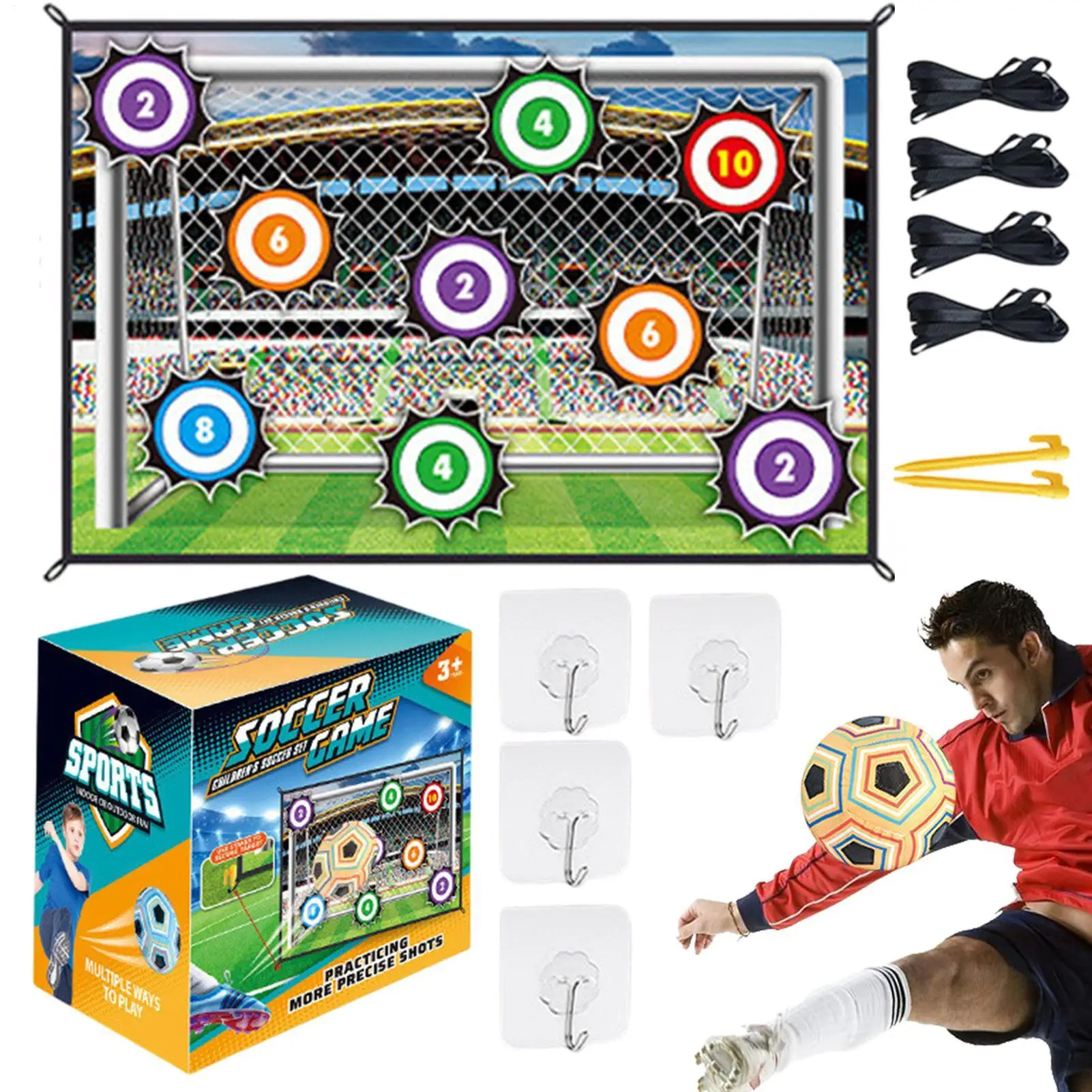 Soccer Training Equipment Set Soccer Ball Game Set for Kids Boys Toss Soccer Goal Game With 1 Ball 1 Flannel Target And 2 Ground