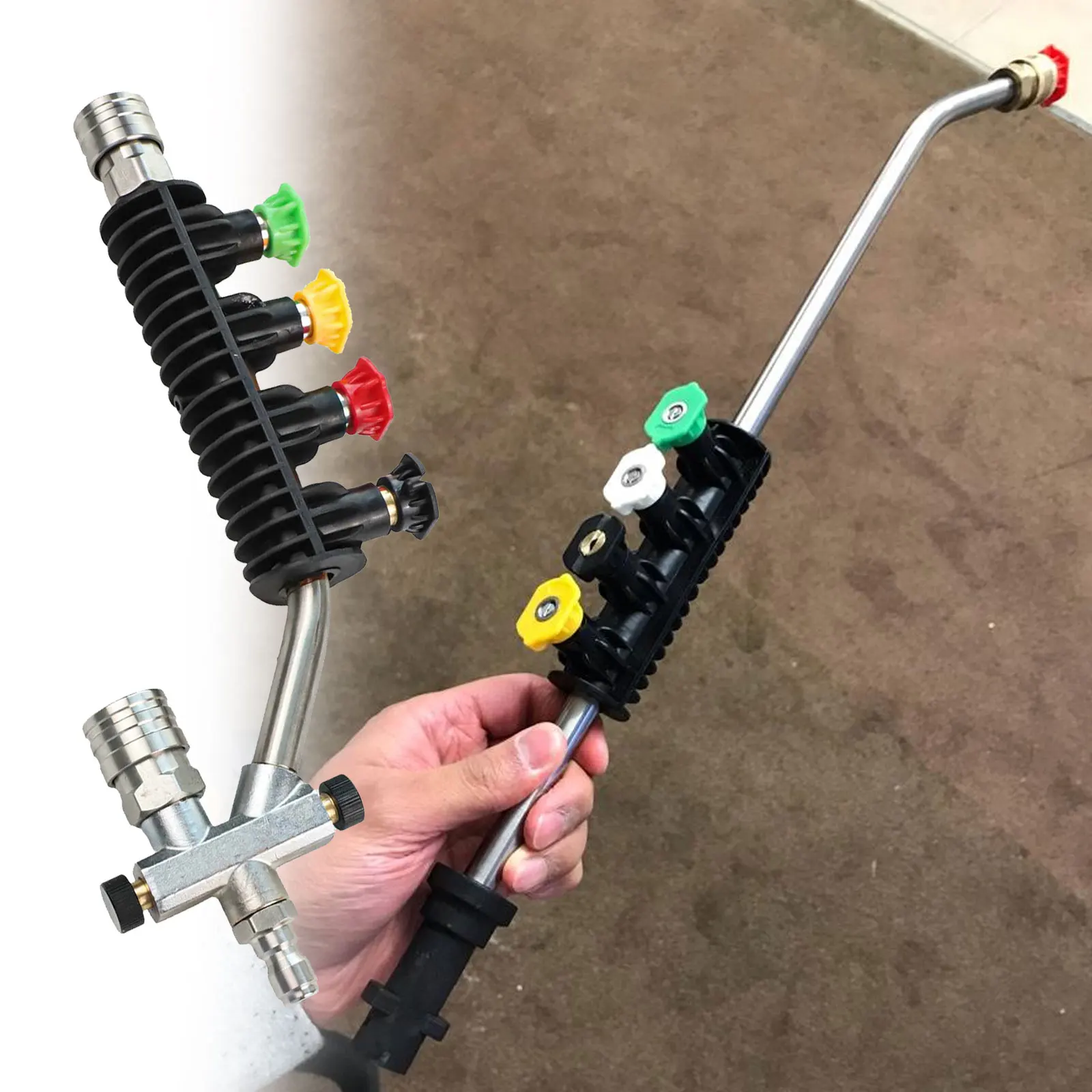 Dual Connector for Power Washer Wand with Foam Nozzle Effortless Cleaning Accessory for Cars for windows and Driveways