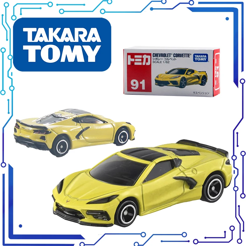 10CM TOMY 64/1 Chevrolet Corvette Alloy Car TOMICA Toy Vehicle Diecast Metal Model Children Present Decoration Original Kid Ins